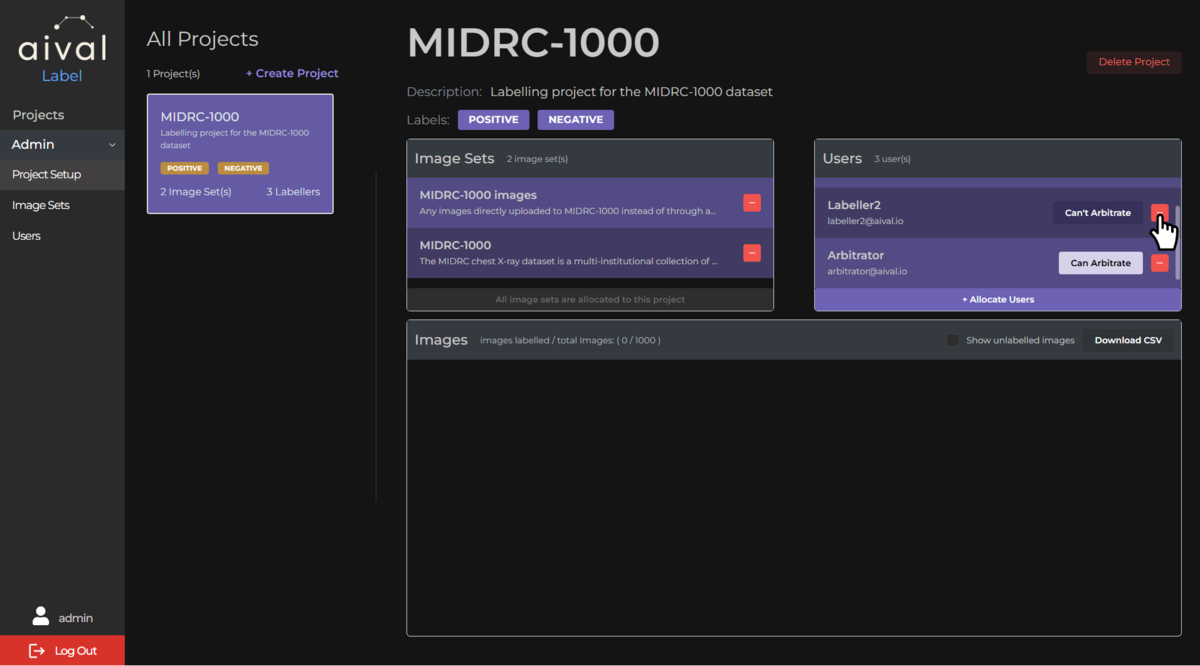 Removing a User from Project Image