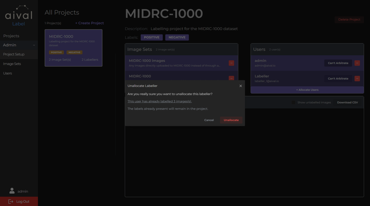 Removing user from project warning Image